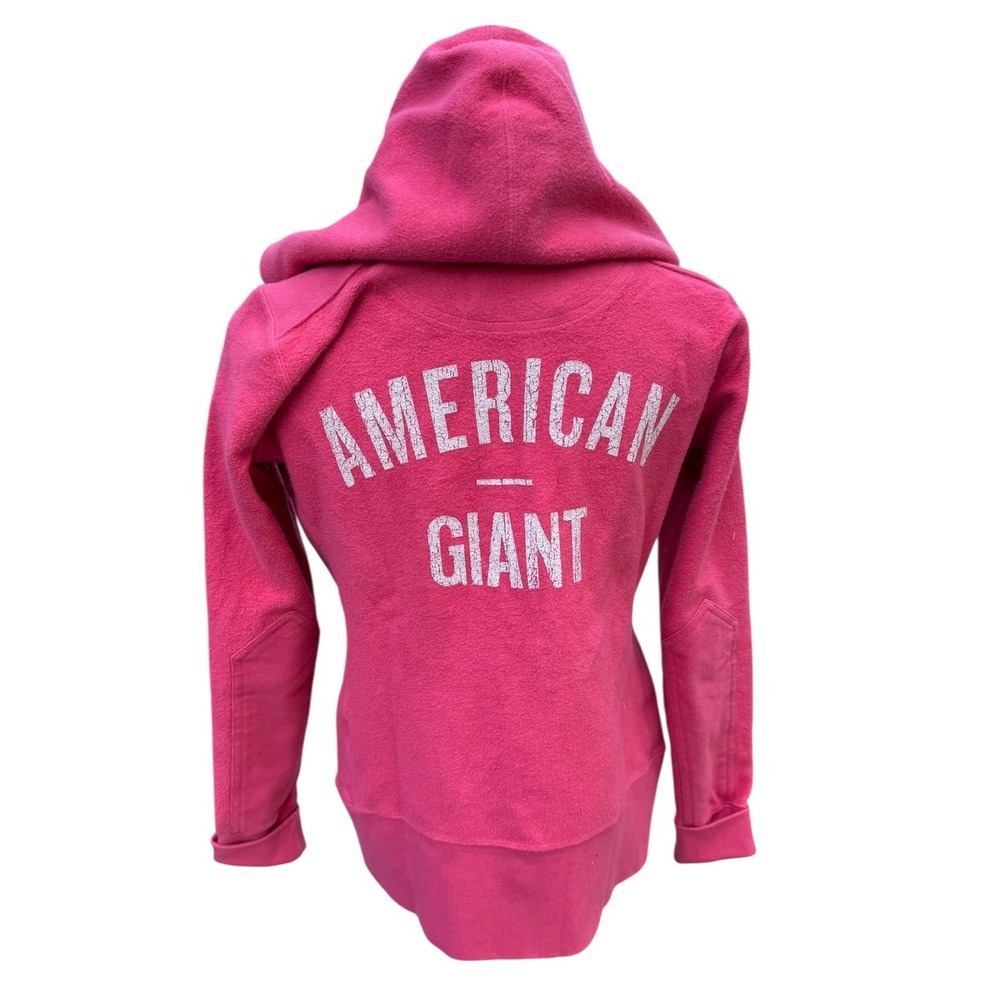 American Giant Womens Small Hot Pink Full Zip Hoodie Heavyweight Cotton USA Made
